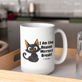 Black Cat jag är orsaken till att spegel bryts Kaffemugg