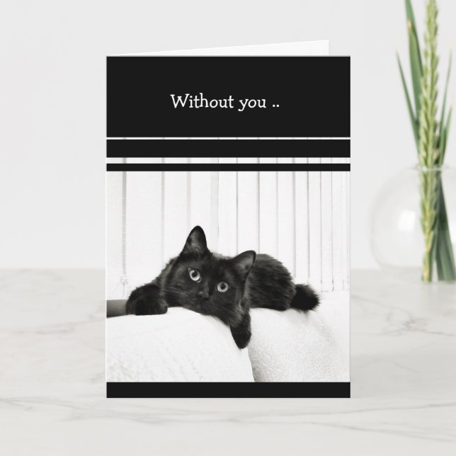 Black Cat jag miss You Card Kort (Framsida)
