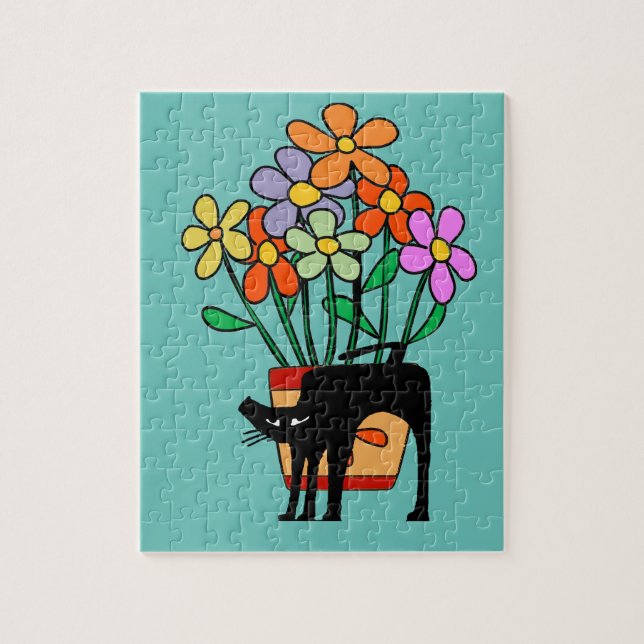 Black Cat Jigszle Puzzle Pussel (Vertikal)