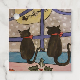 Black Cat-jul Gåvor Etiketter