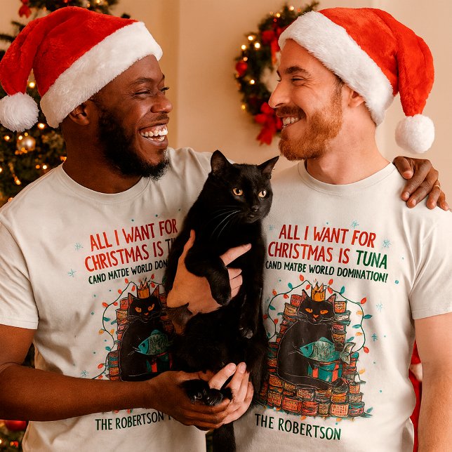 Black Cat jul Helgdag Funny Cat Humor T Shirt (Skapare uppladdad)