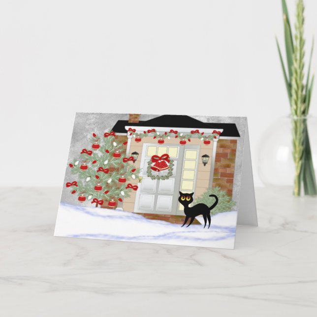 Black Cat jul Helgkort (Framsida)