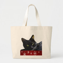 Black Cat jul Jumbo Tote Bag Tygkasse