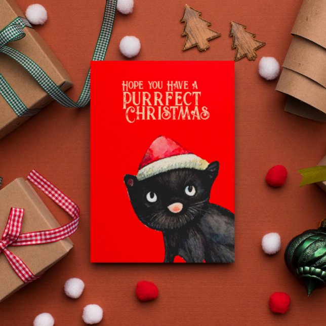 Black Cat-jul Kort (Skapare uppladdad)