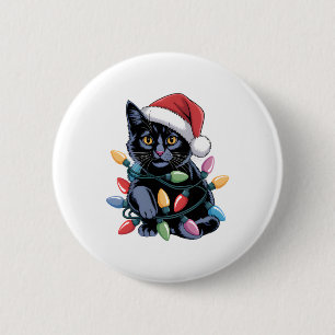 Black Cat jul Ljus Funny Cat Lover Knapp