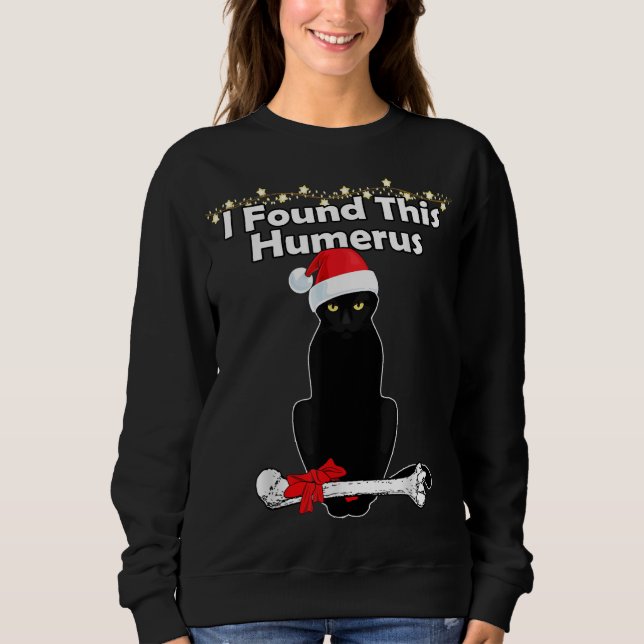 Black Cat jul Ljus Funny Julafton Cats T Shirt (Framsida)