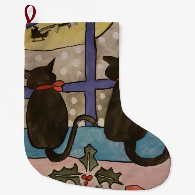 Black Cat-jul Stor Julstrumpa (Framsidan)