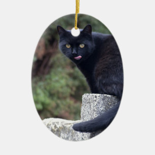 Black Cat Julgransprydnad Keramik