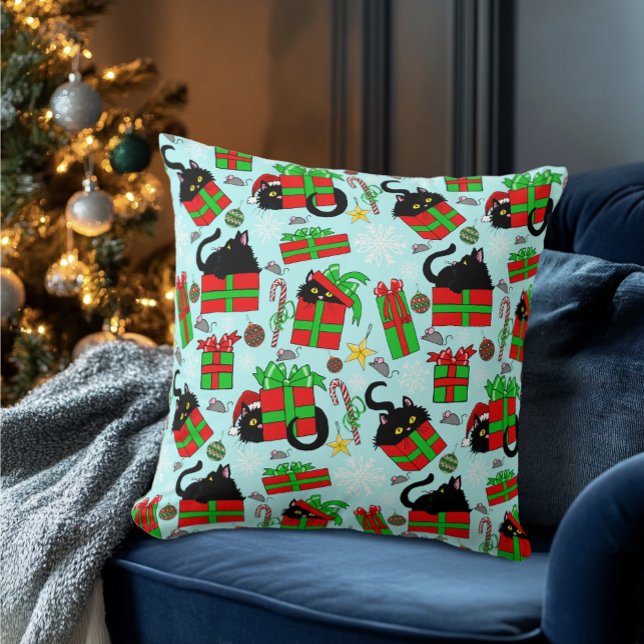 Black Cat Julklapp Kudde (Skapare uppladdad)