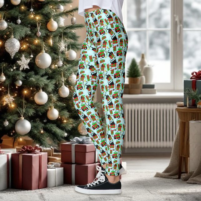 Black Cat Julklapp. Leggings (Skapare uppladdad)