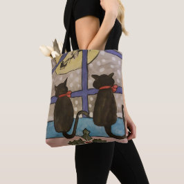 Black Cat-julklapp, tote Bag Tygkasse