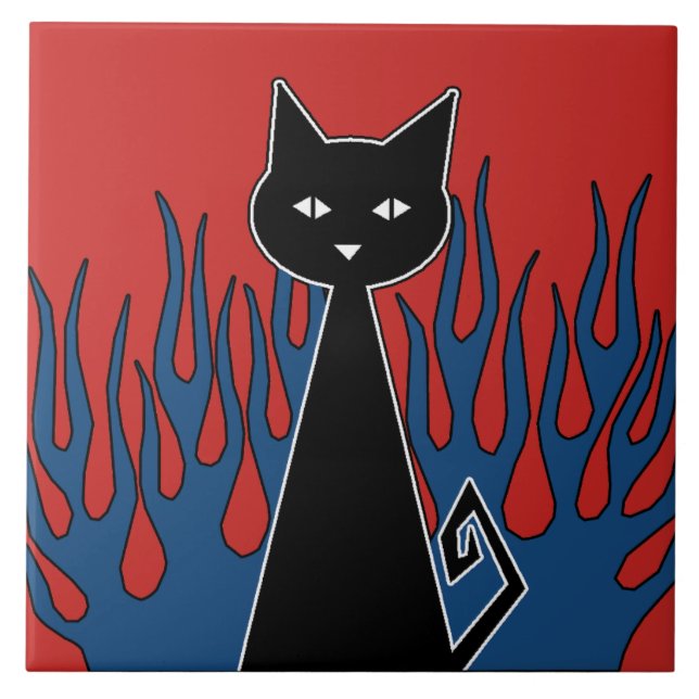 Black Cat Kakelplatta (Framsidan)