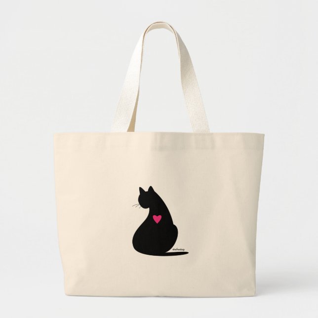 Black Cat Kärlek Jumbo Tygkasse (Framsidan)