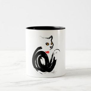 Black Cat Kärlek Två-Tonad Mugg