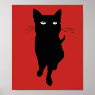 Black cat kattdjur gothic kattunge poster
