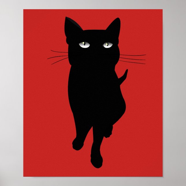 Black cat kattdjur gothic kattunge poster (Framsidan)