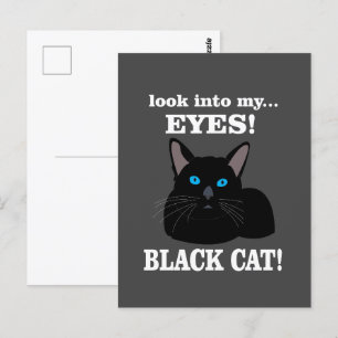 Black Cat Kattunge Animal Lover Black Cat Vykort