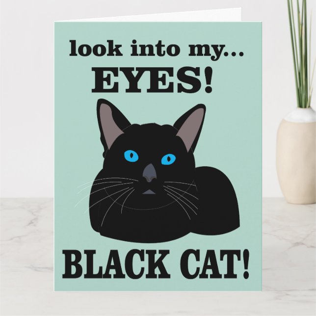 Black Cat Kattunge Birthday Black Cat Kort (Framsida)