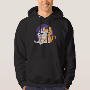 Black Cat Kattunge NERD CAT HUG pet Kitten Cat Hoodie