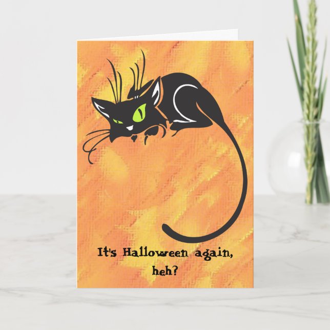 Black Cat Kids Halloween-kort Kort (Framsida)