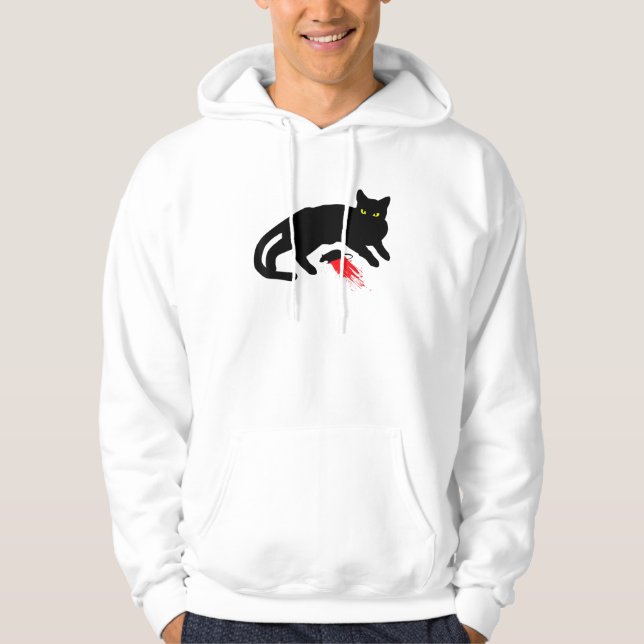Black Cat Killer instinerar uttjänt mus Punk Goth Hoodie (Framsida)