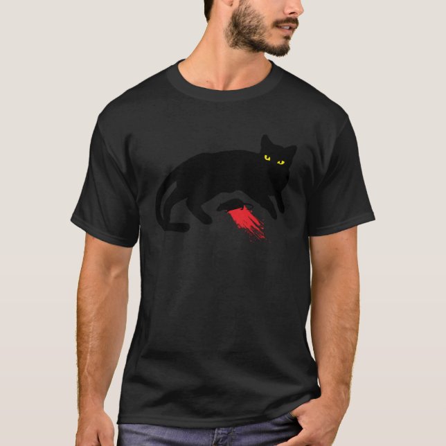 Black Cat Killer instinerar uttjänt mus Punk Goth T Shirt (Framsida)