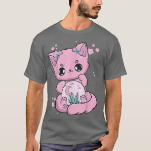 Black Cat Kitten Cute Creepy Anime Neko Pastel Har T Shirt