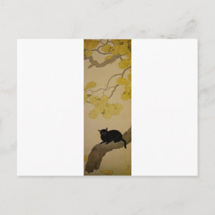 Black Cat (Kuroki Neko) från Hishida Shunso Vykort