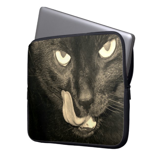 Black Cat Laptop sleeve (Framsidan Vänster)
