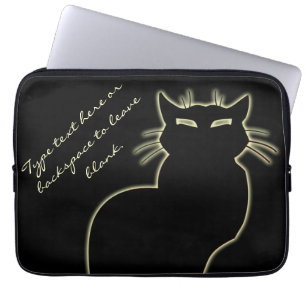 Black Cat Laptop sleeve personalize Cat Lover Fodr
