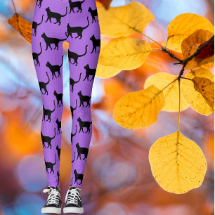 Black Cat Lila Dimma Crazy Cat Leggings