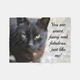 Black Cat Lover-bild med motiv offert Fleecefilt