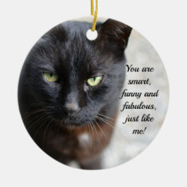 Black Cat Lover-bild med motiv offert Julgransprydnad Keramik
