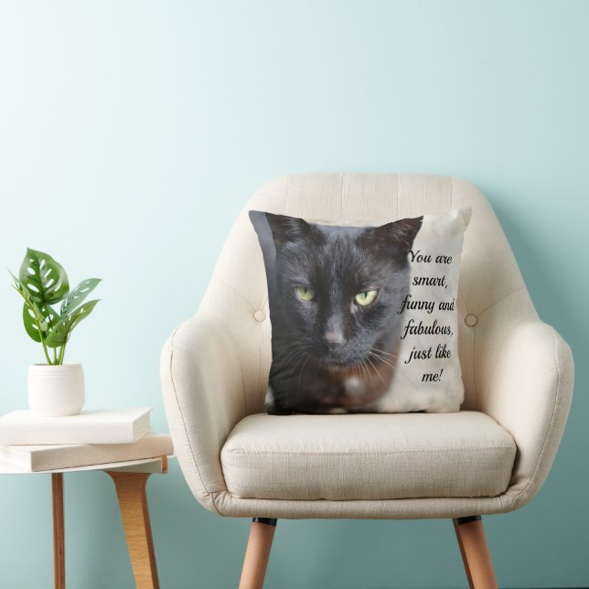 Black Cat Lover-bild med motiv offert Kudde (Stol)