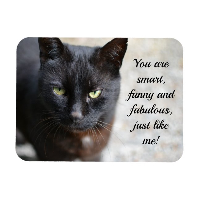 Black Cat Lover-bild med motiv offert Magnet (Horisontell)