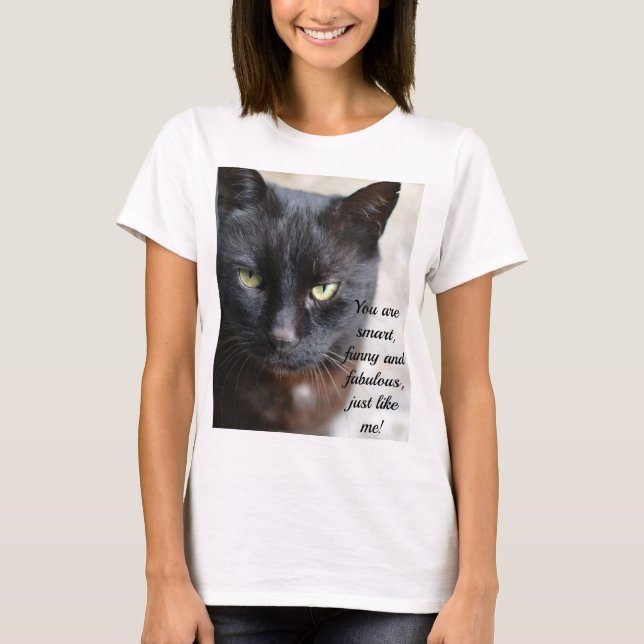 Black Cat Lover-bild med motiv offert T Shirt (Framsida)
