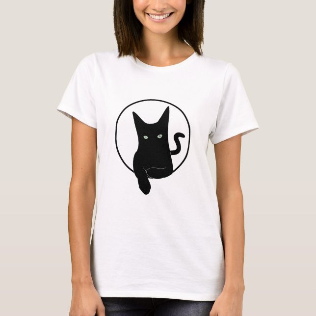 Black Cat Lover, Cat Miaw T Shirt (Framsida)