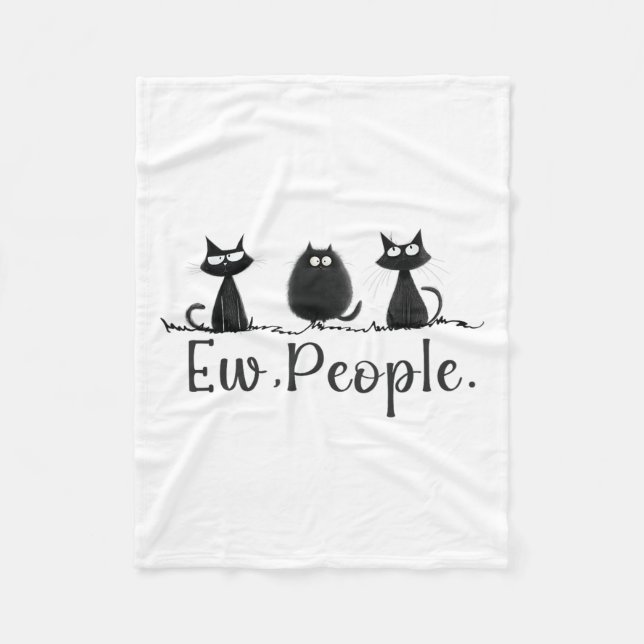 Black Cat Lover Grumpy Graphic Funny Coola Ew Peop Fleecefilt (Framsidan)
