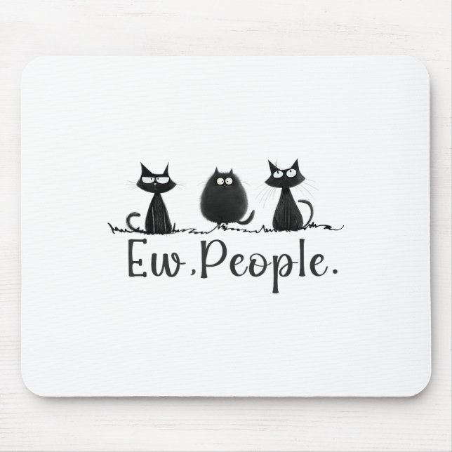 Black Cat Lover Grumpy Graphic Funny Coola Ew Peop Musmatta (Framsidan)