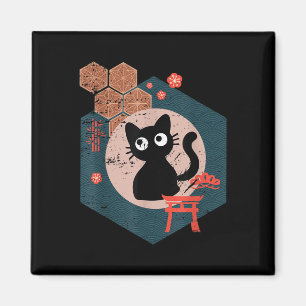 Black Cat Lover japansk Kitten Anime Tokyo Otaku Magnet