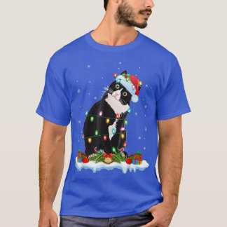 Black Cat Lover Julafton Ljus Santa Black Cat Kris T Shirt