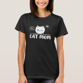 black cat lover mom Cute simple design womens T Shirt