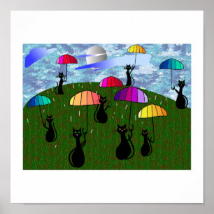 Black Cat Lovers Art Gifts Poster