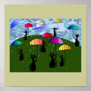 Black Cat Lovers Art Gifts Poster