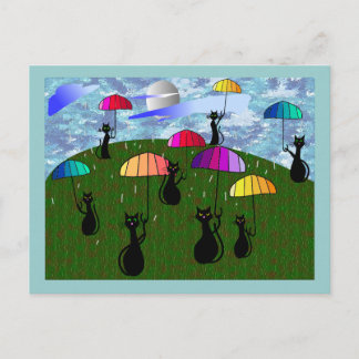 Black Cat Lovers Art Gifts Vykort