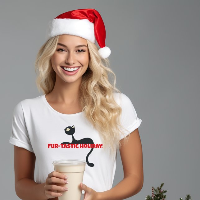 Black Cat Lovers - Julrosa T-Shirt (Skapare uppladdad)