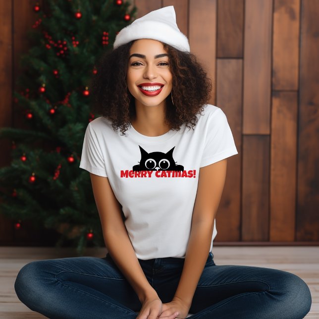 Black Cat Lovers roliga julgrasch T-Shirt (Skapare uppladdad)