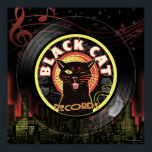 Black Cat LP Art Deco Poster<br><div class="desc">Är du den kallaste katten? Vi tänka det! ..och skapade det ultimata påstående på humör och musik. Vår kombination av mystisk katt och mjuk musikmärkning kommer att få alla dina vänner att undra var du har den... ta dig upp lite kylig med den här Black Cat Records-designen som finns tillgänglig...</div>