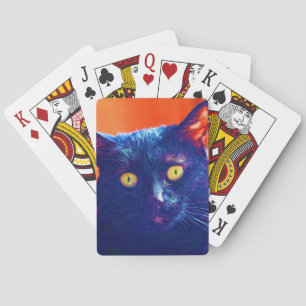 Black Cat Lucky Kattdjur Cat Art Spelkort
