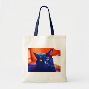 Black Cat Lucky Kattdjur Cat Art Tygkasse